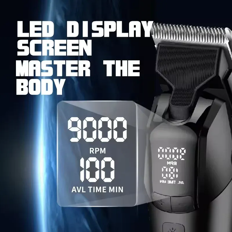Tondeuse à cheveux professionnelle sans fil Kemei KM-1858 10 W, lame DLC, rechargeable par USB 2