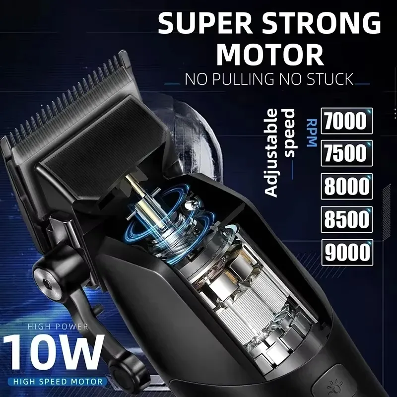 Tondeuse à cheveux professionnelle sans fil Kemei KM-1858 10 W, lame DLC, rechargeable par USB 6