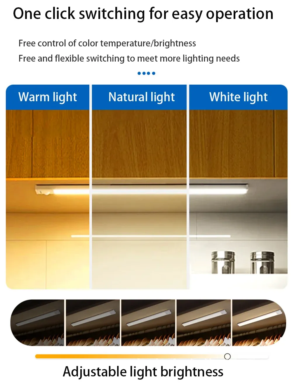 Veilleuse LED pour armoire, vue détaillée
