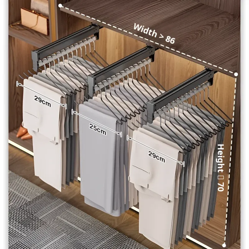 Cintre télescopique rétractable pour garde-robe 3