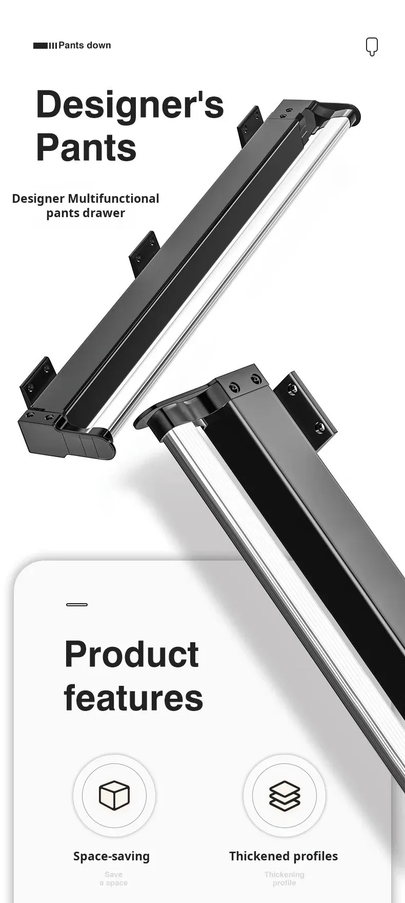 Cintre rétractable extensible pour garde-robe