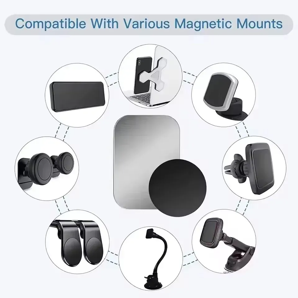5/10 Pièces Plaque Métallique Magnétique Disque Pour Support de Téléphone de Voiture, Autocollants Magnétiques pour Tablette et Téléphone Portable 2