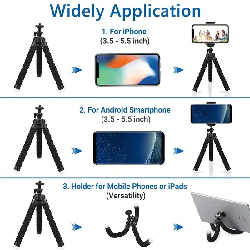 Mini trépied poulpe fixé à un support