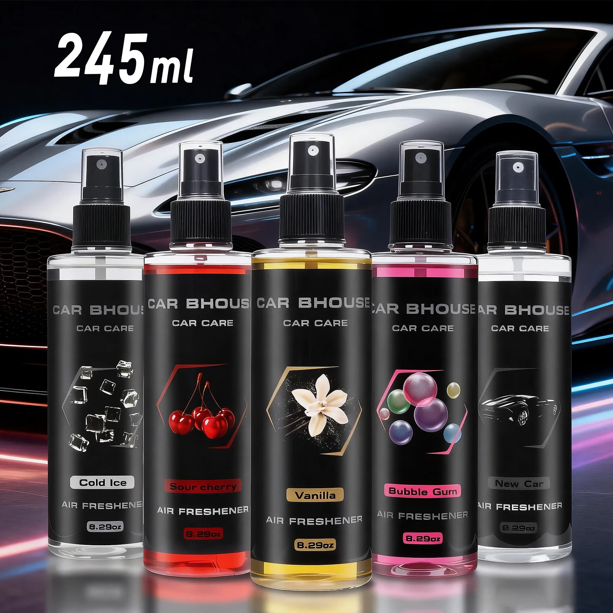 Désodorisant en spray pour voiture, parfum floral et fruité, 245 ml - Image 1
