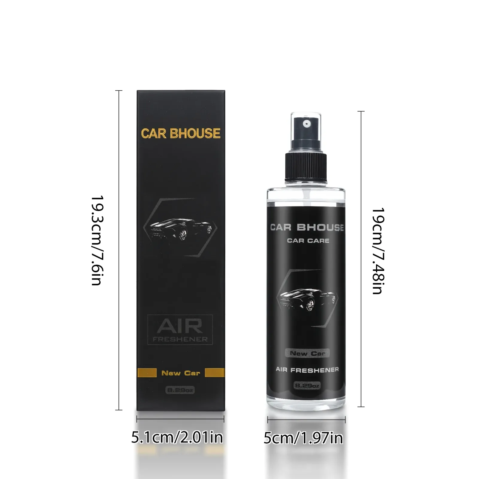Spray désodorisant pour voiture, vue finale