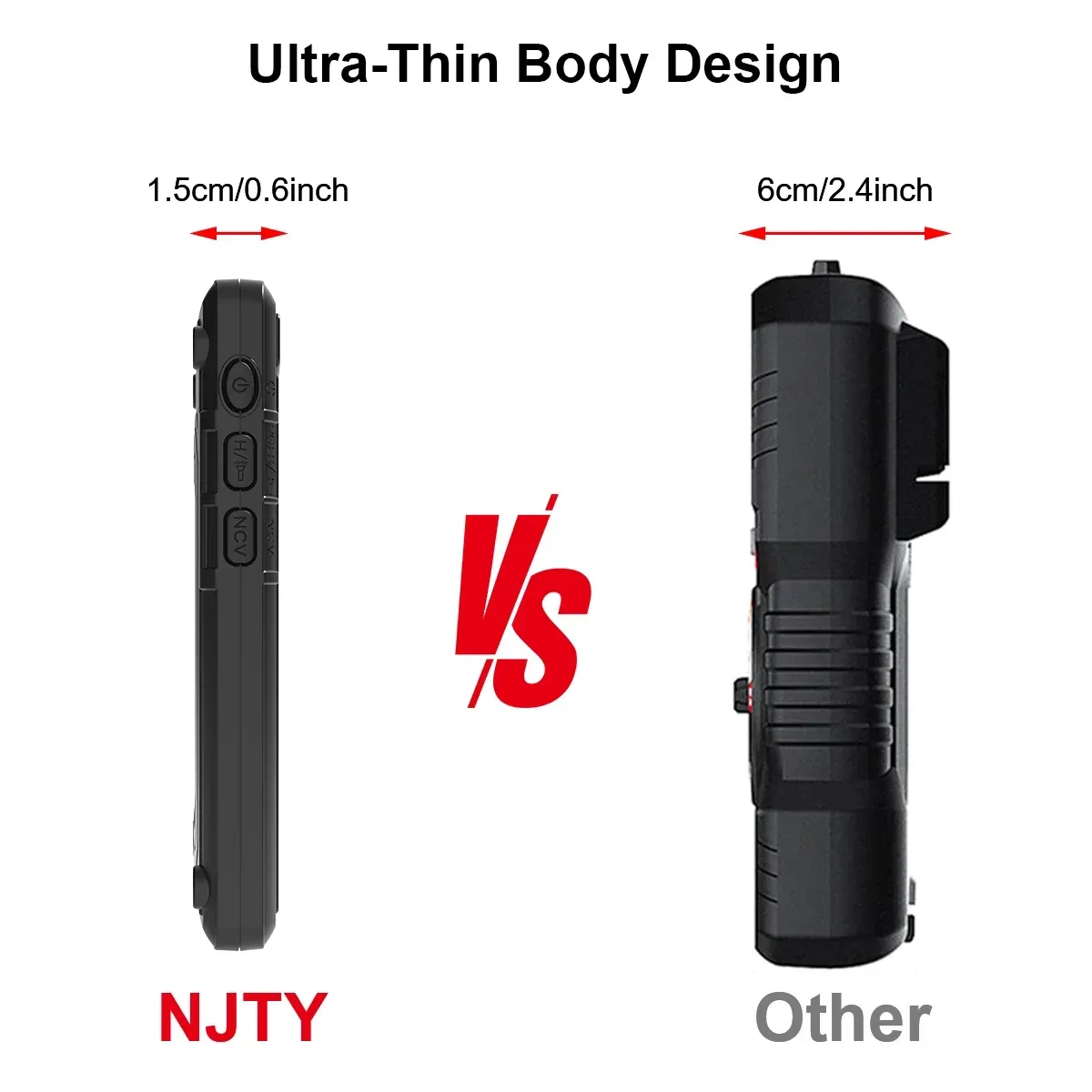 Multimètre numérique intelligent T3 NJTY, USB-C à charge automatique, 4000 points, ultra-fin, détection de tension sans contact (NCV), fil sous tension, écran couleur 3