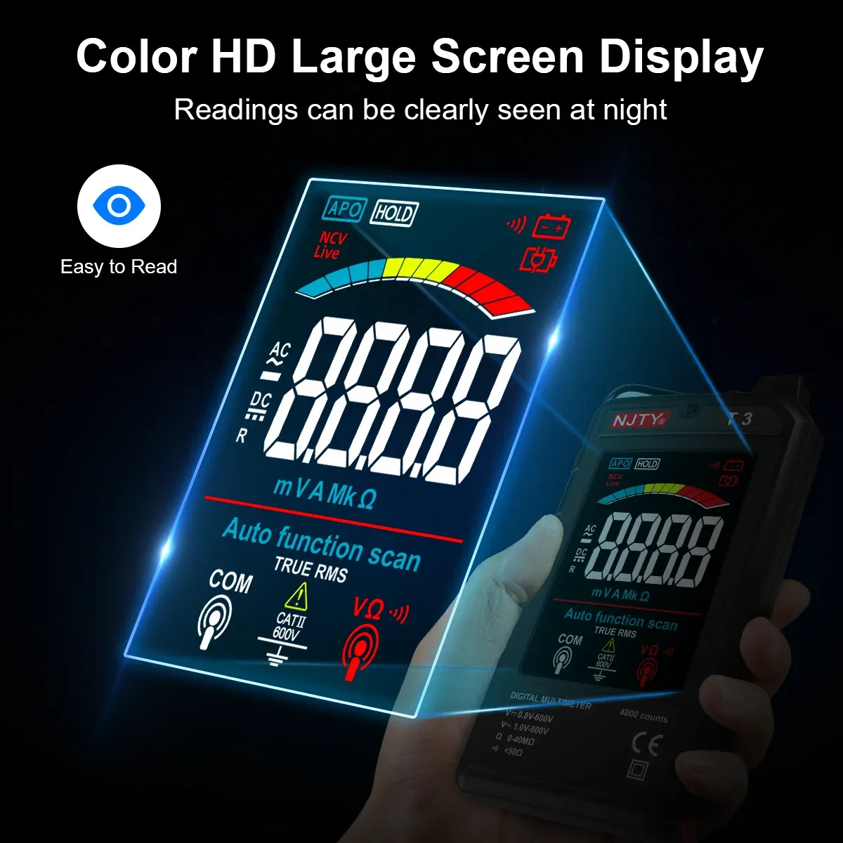 Écran couleur HD grand format