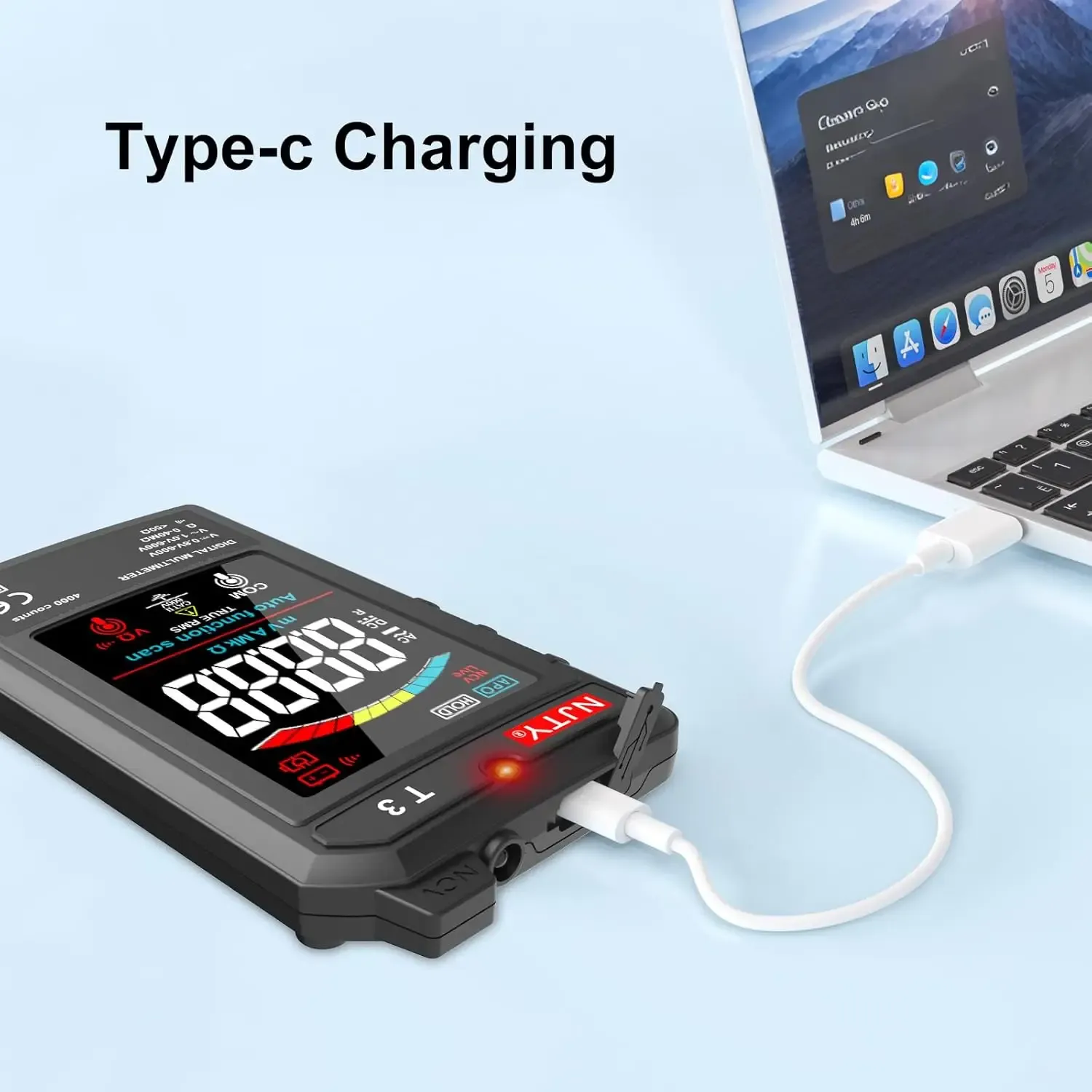 Charge Type-C du multimètre NJTY T3