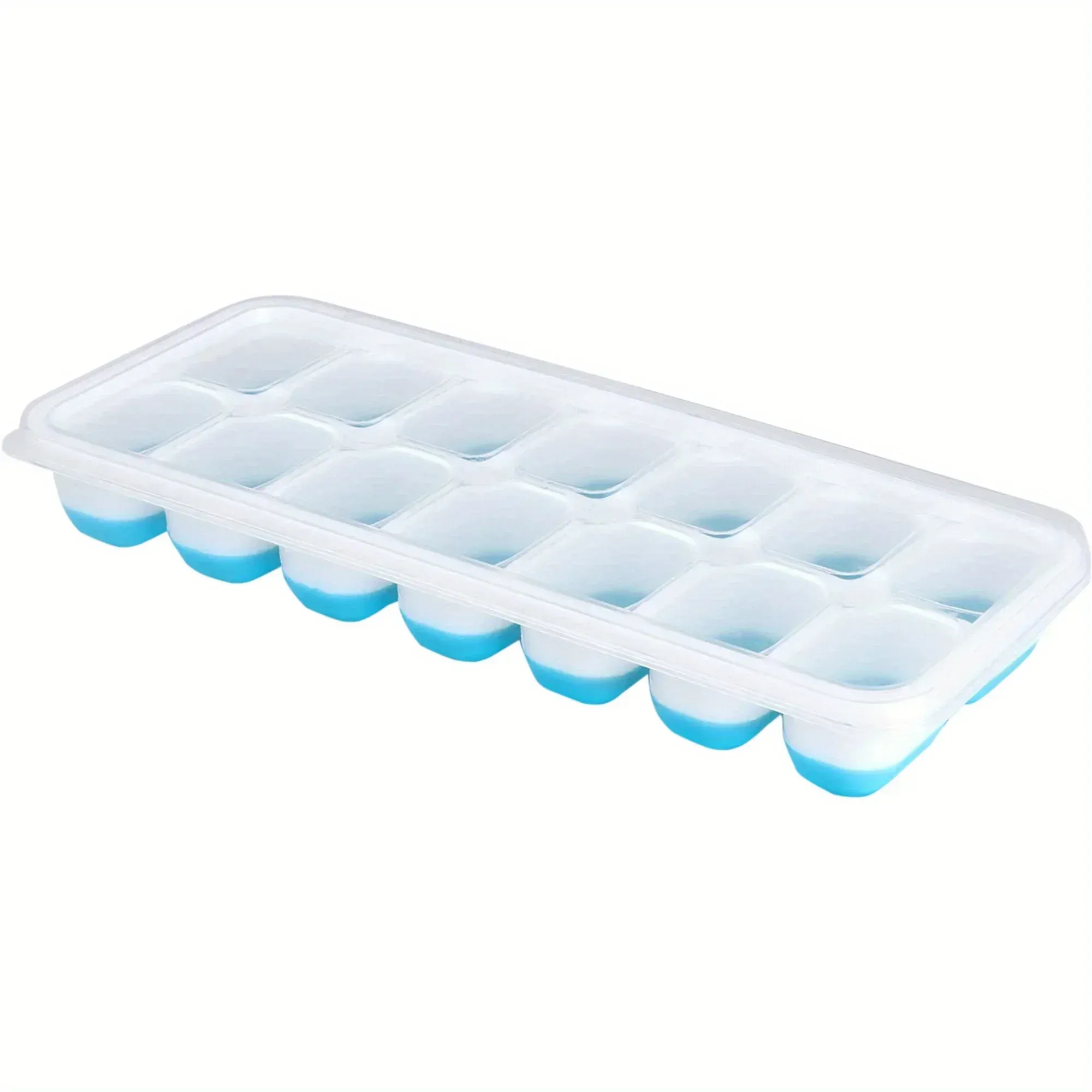 Moule à glaçons en silicone (1 pièce), flexible et à démoulage facile, avec couvercle amovible anti-déversement et plateaux empilables 7