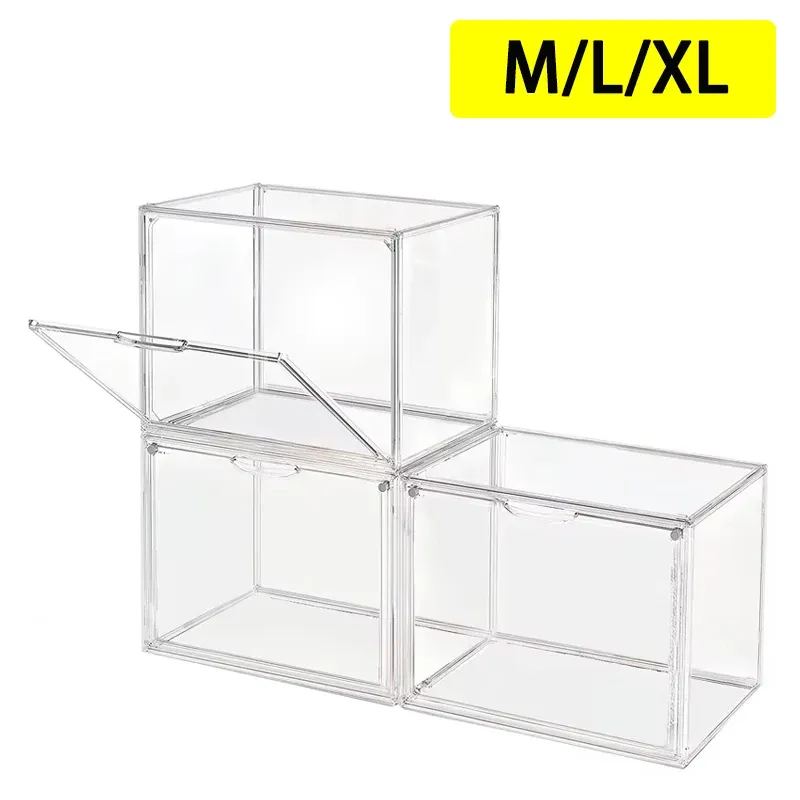 Boîte de rangement transparente en acrylique de grande capacité pour figurines, organisateur de maquillage et accessoires - Image 1