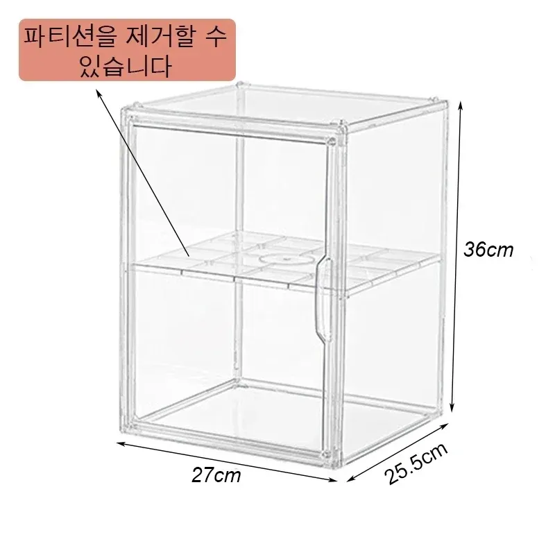 Boîte de rangement transparente en acrylique de grande capacité pour figurines, organisateur de maquillage et accessoires 6