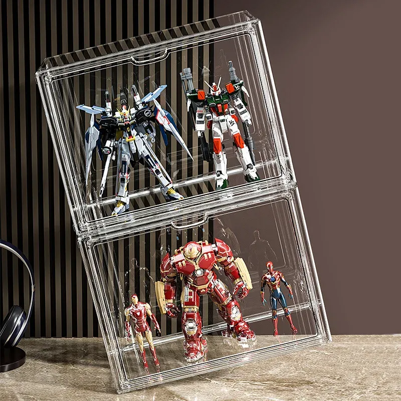 Boîte de rangement en acrylique transparent, vue d'ensemble