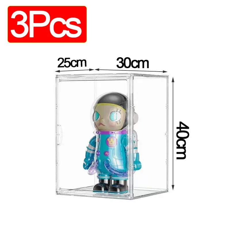 Boîte de rangement transparente en acrylique de grande capacité pour figurines, organisateur de maquillage et accessoires 9