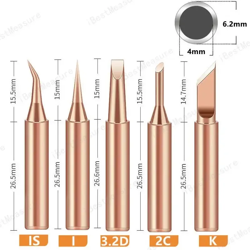 Ensemble de 5 pointes de fer à souder série 900M, adaptées au soudage de qualité industrielle, accessoires de réparation électronique 8