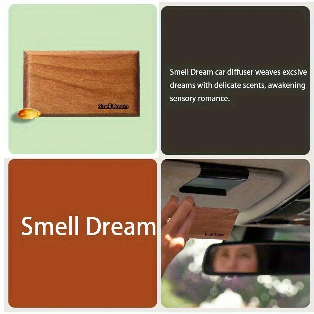 Désodorisant en bois pour voiture installé dans l'habitacle