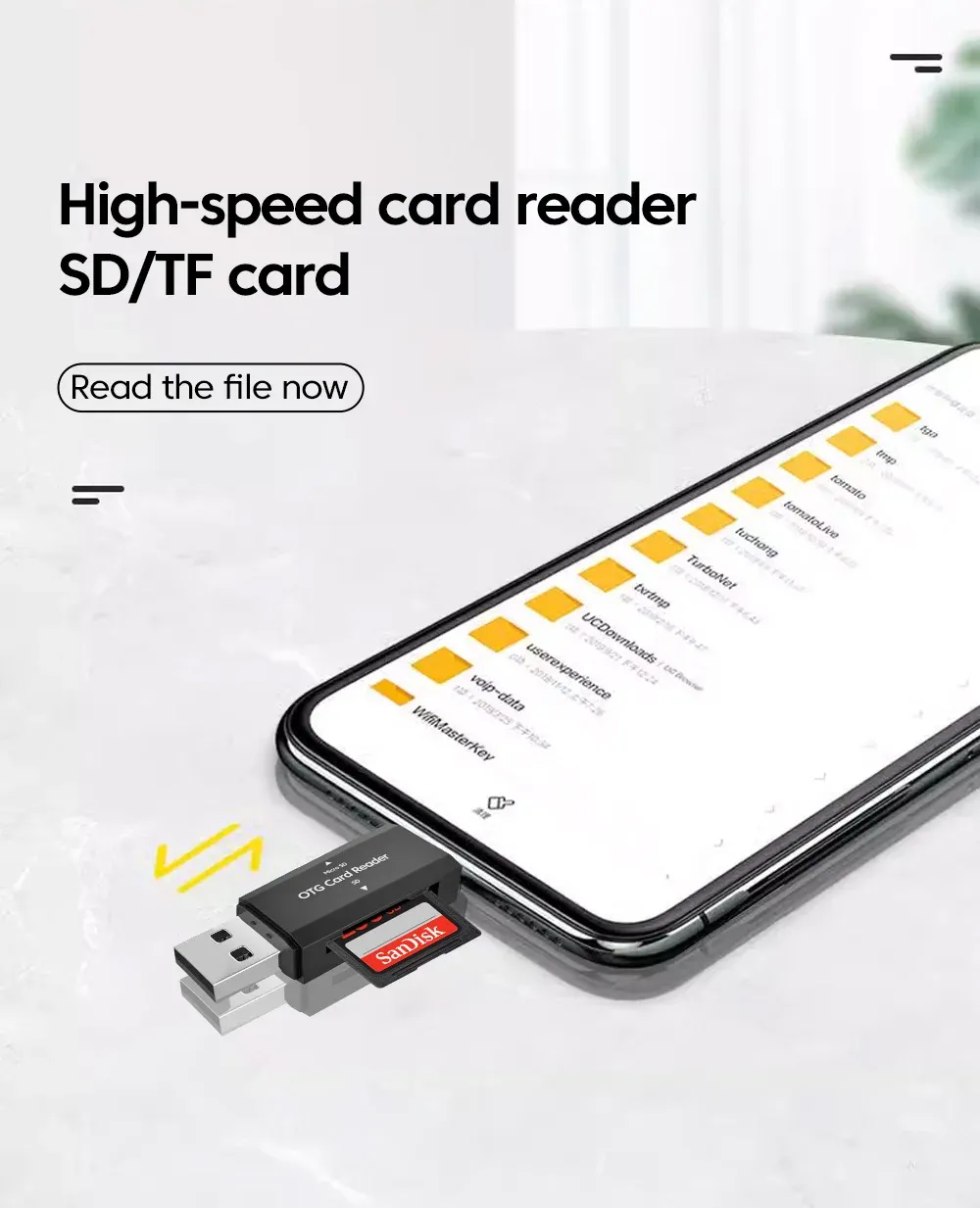 Lecteur de carte SD TF vue de côté