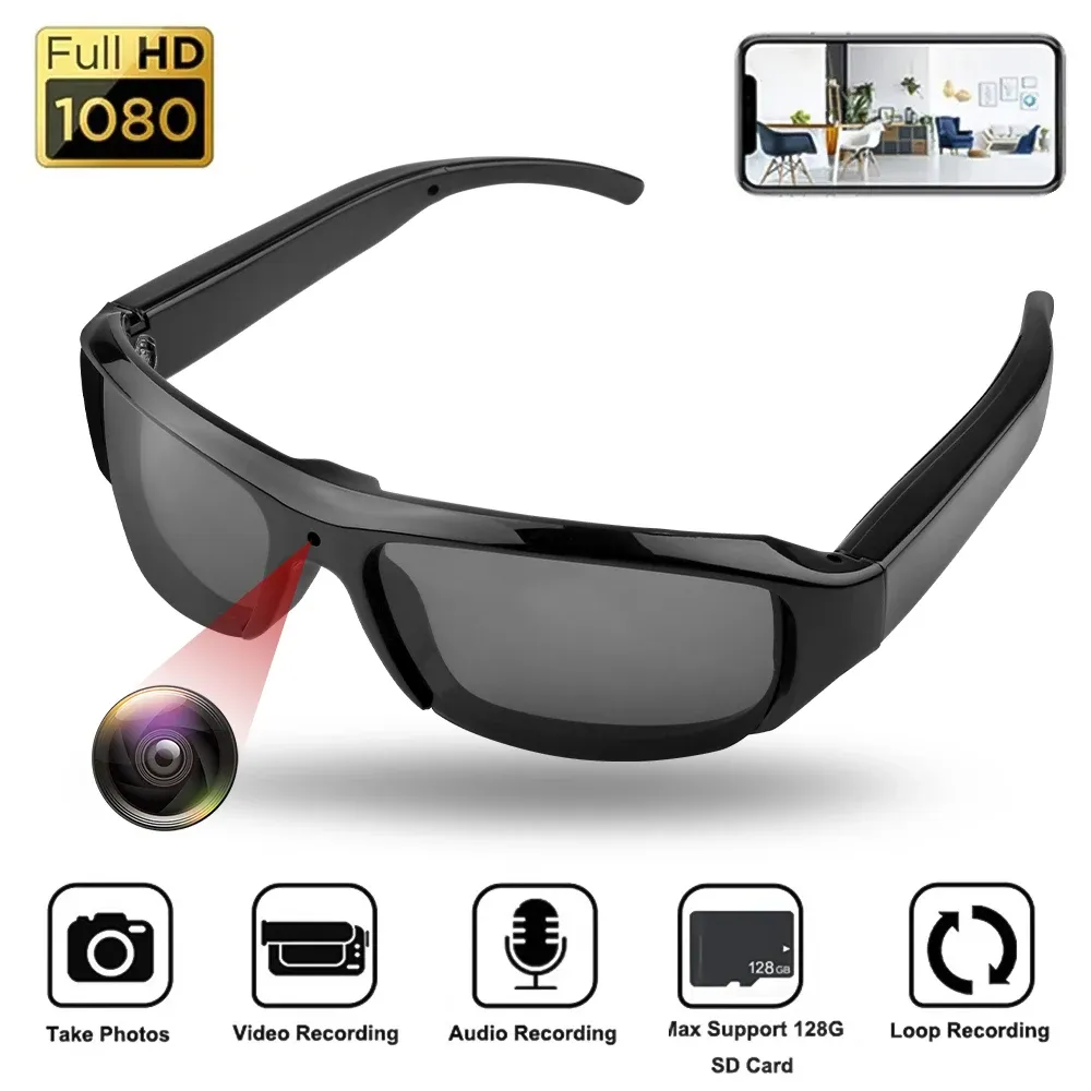 Lunettes de soleil caméra portables Full HD 1080P avec enregistreur vidéo, caméscope de sport en plein air et DV - Image 1