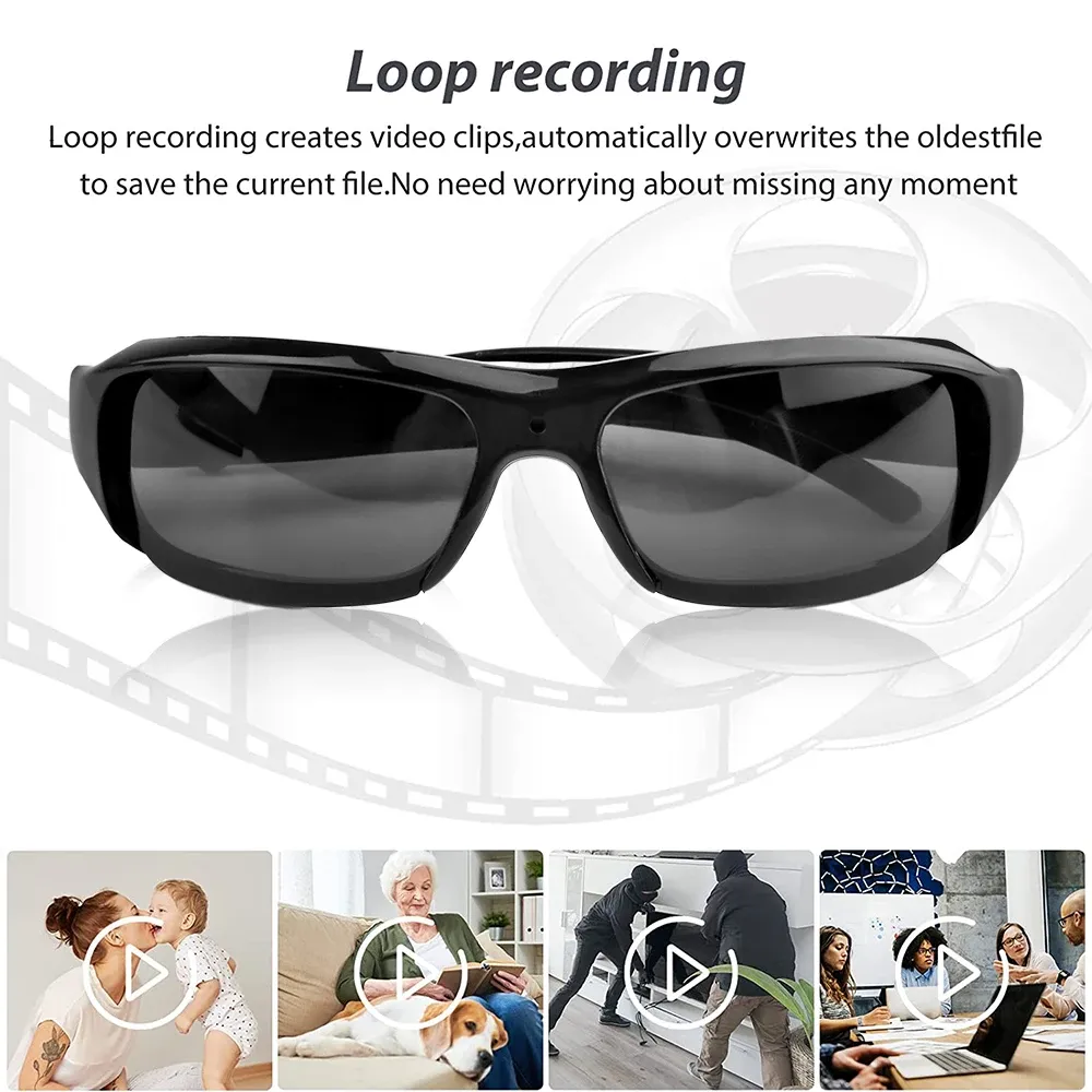 Lunettes de soleil caméra portables Full HD 1080P avec enregistreur vidéo, caméscope de sport en plein air et DV 5