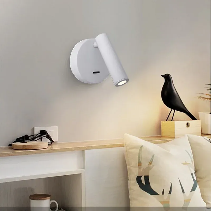 Applique murale LED moderne, rotative et réglable, idéale pour la lecture, la chambre, le chevet, le salon et le bureau 6