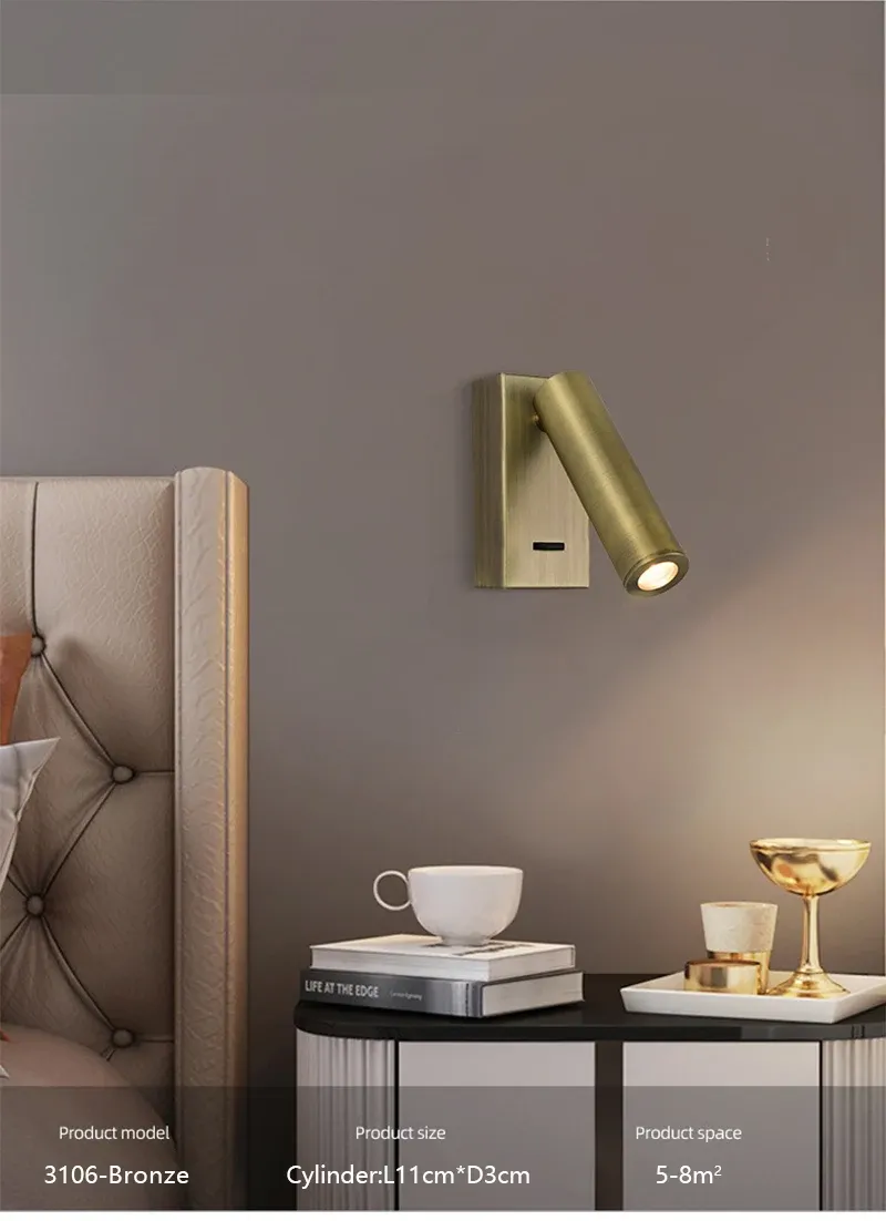Applique murale LED finition bronze