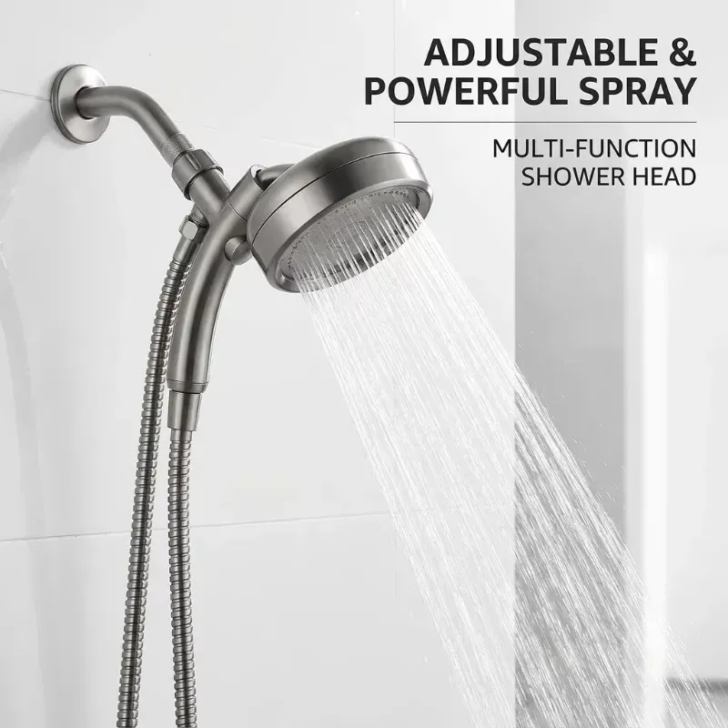 Pommeau de douche oscillant, finition métallique