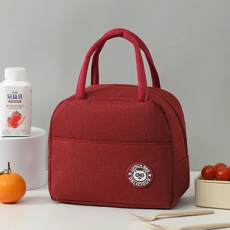 Sac à déjeuner isotherme portable pour l'école, pochette bento thermique 5