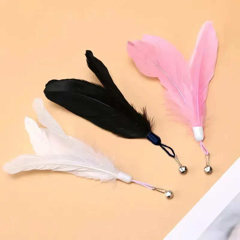 Baguette à plumes interactive pour chats et chatons avec ventouse détachable et 2 plumes de rechange 7