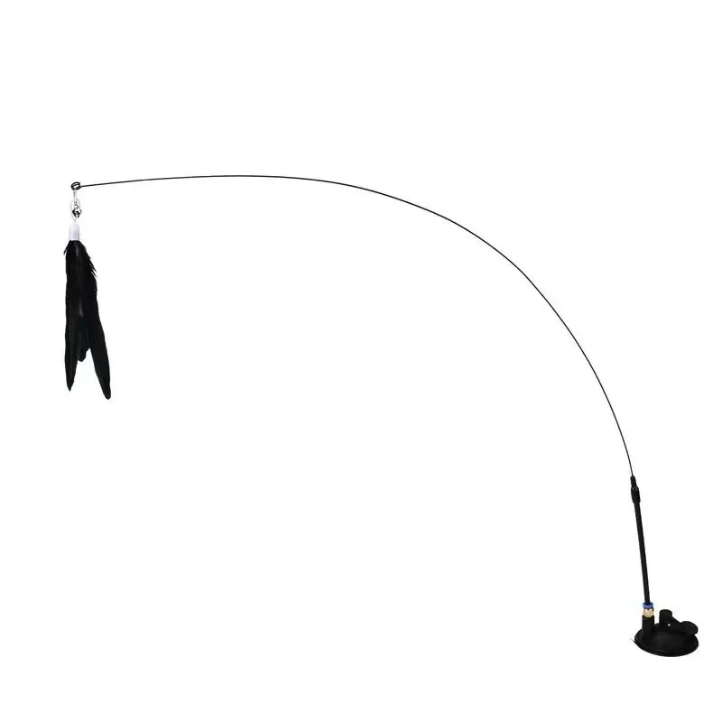 Baguette à plumes interactive pour chats et chatons avec ventouse détachable et 2 plumes de rechange 9