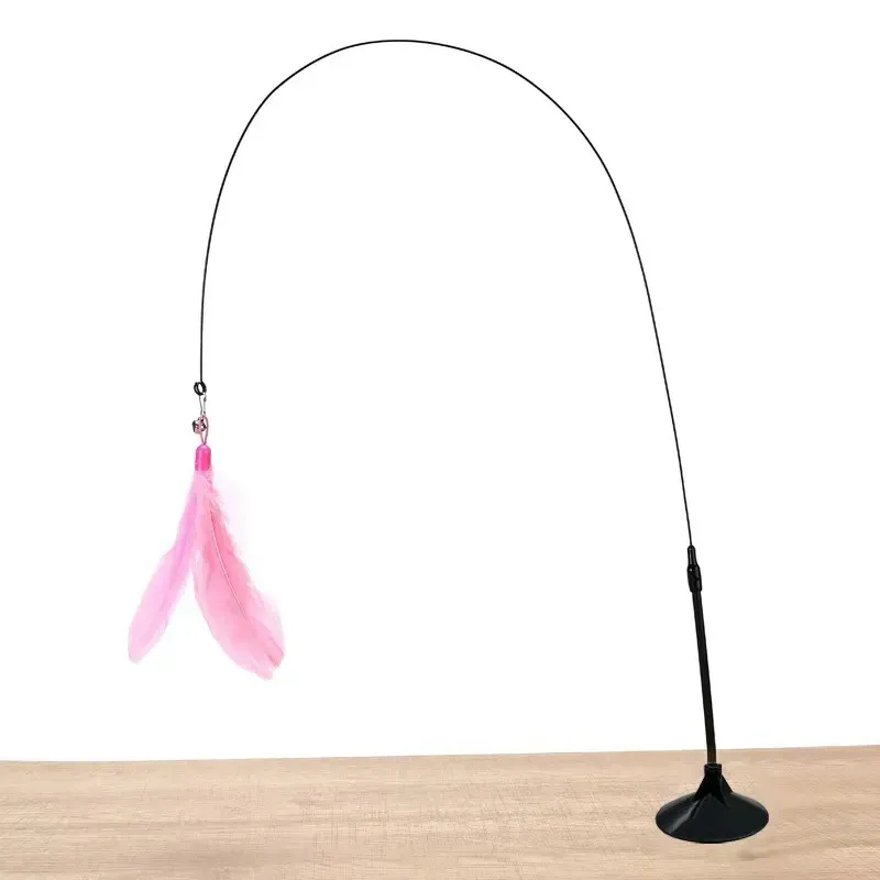 Baguette à plumes interactive pour chats et chatons avec ventouse détachable et 2 plumes de rechange 10