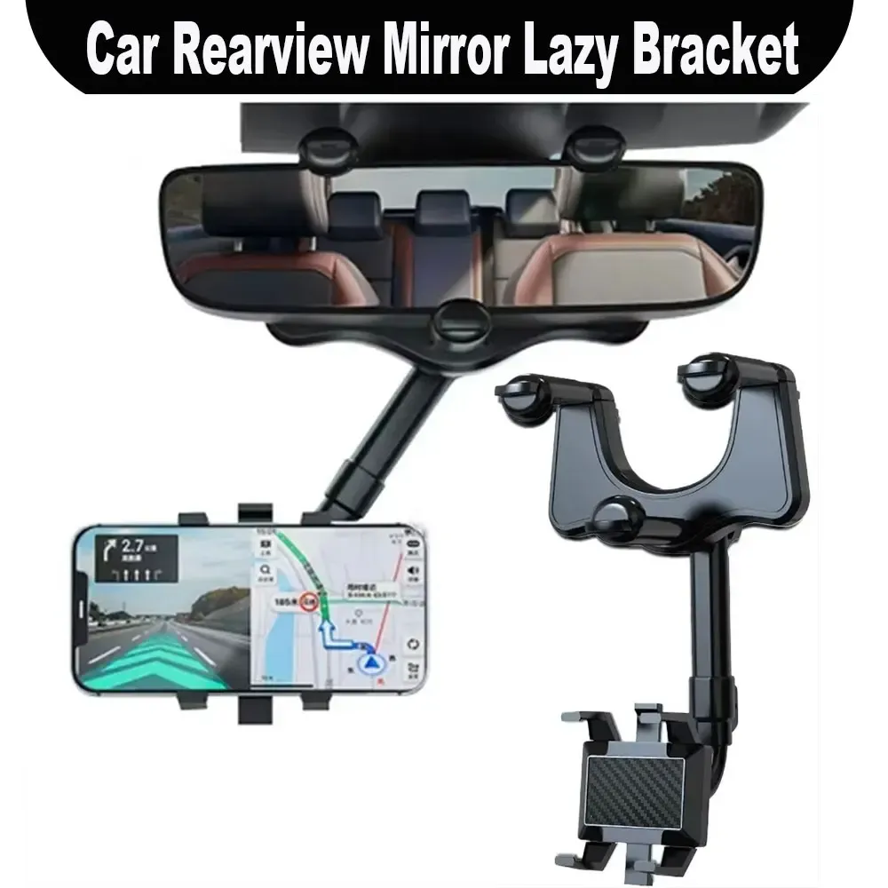 Support de téléphone réglable pour rétroviseur de voiture à rotation à 360° 7