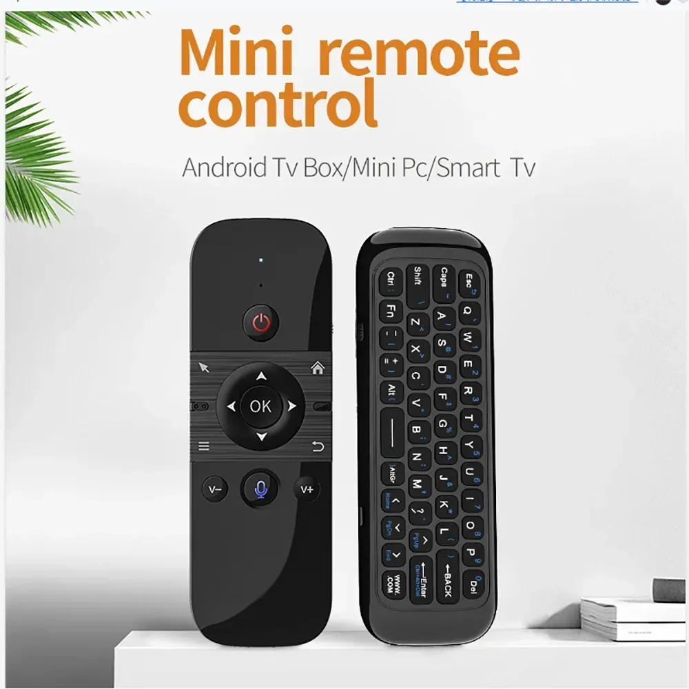 Souris vocale 2 en 1 sans fil avec mini clavier Bluetooth 2.4G et télécommande rechargeable à apprentissage infrarouge pour Smart TV et Android TV Box 4
