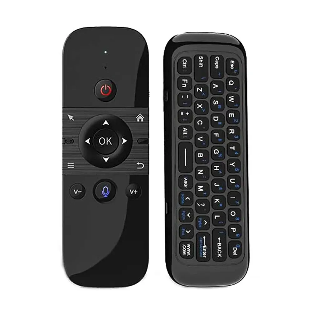 Souris vocale 2 en 1 sans fil avec mini clavier Bluetooth 2.4G et télécommande rechargeable à apprentissage infrarouge pour Smart TV et Android TV Box 8