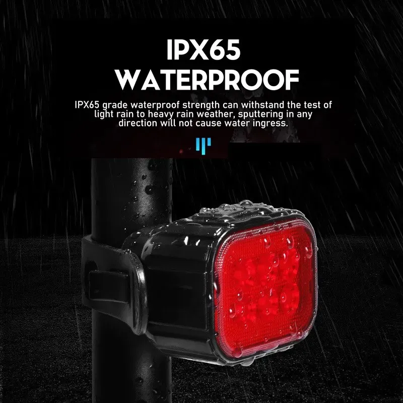 Feu avant et arrière LED rechargeable USB pour vélo Q6, ensemble d'éclairage pour VTT et vélo de route 6