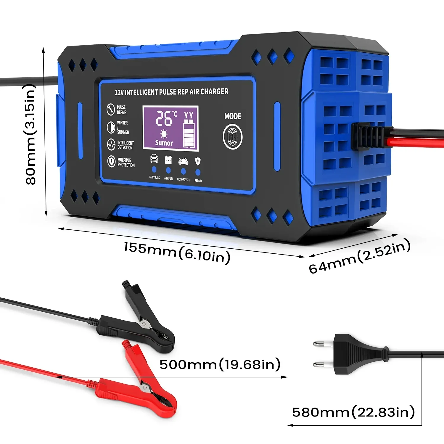 Écran LCD du chargeur de batterie