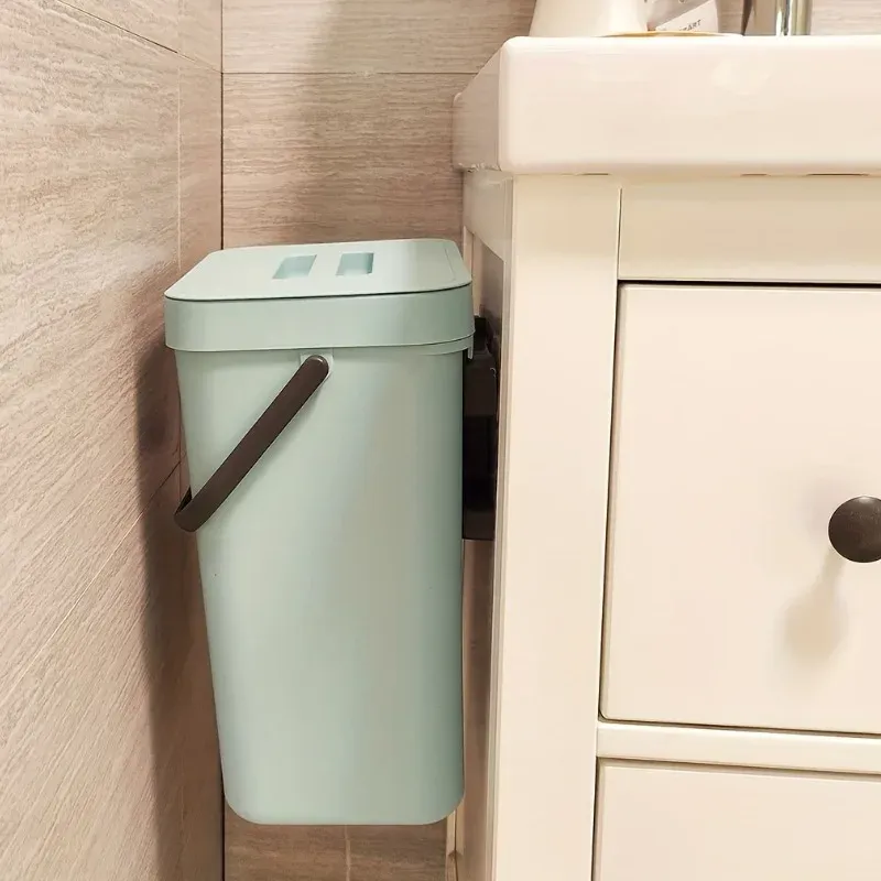 Poubelle compacte à fermeture silencieuse 3/5 L, poubelle scellée écologique pour cuisine et bureau, sans électricité 3