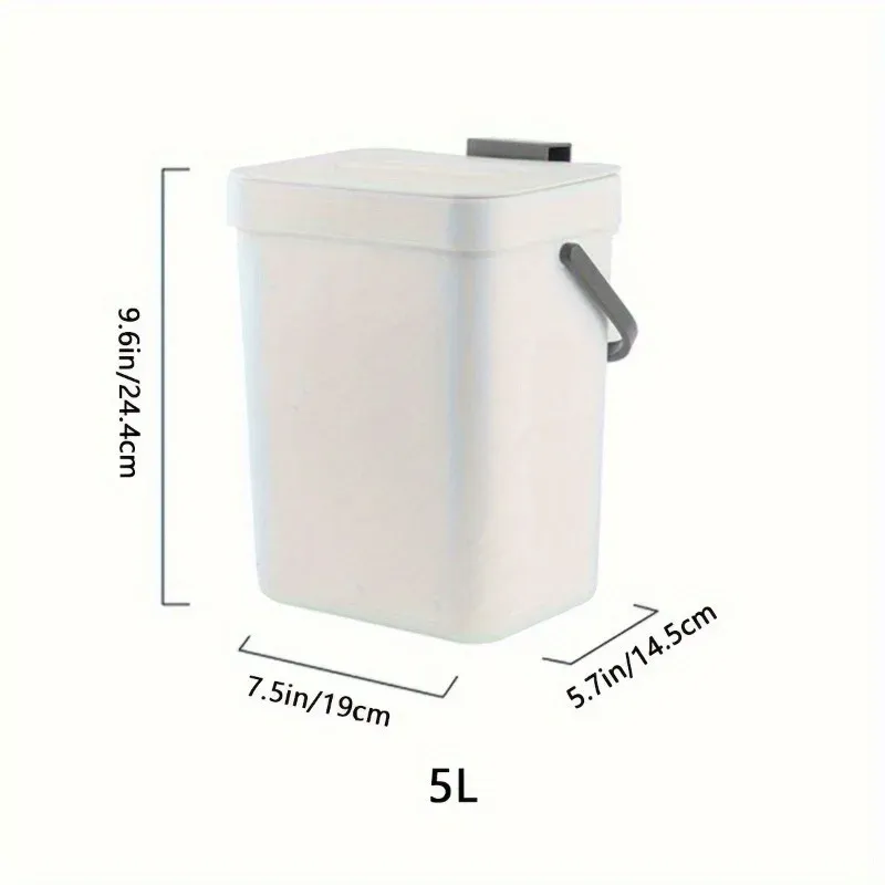 Poubelle compacte à fermeture silencieuse 3/5 L, poubelle scellée écologique pour cuisine et bureau, sans électricité 4