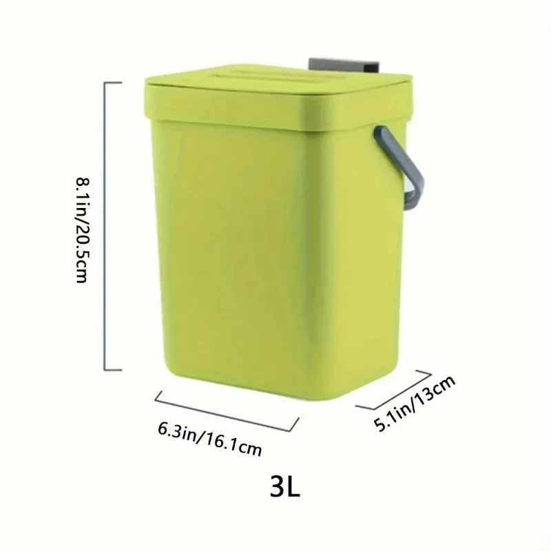 Poubelle compacte à fermeture silencieuse 3/5 L, poubelle scellée écologique pour cuisine et bureau, sans électricité 11