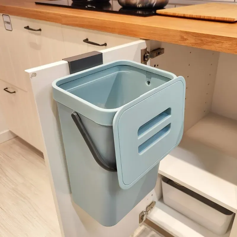 Poubelle compacte à fermeture silencieuse 3/5 L, poubelle scellée écologique pour cuisine et bureau, sans électricité 13