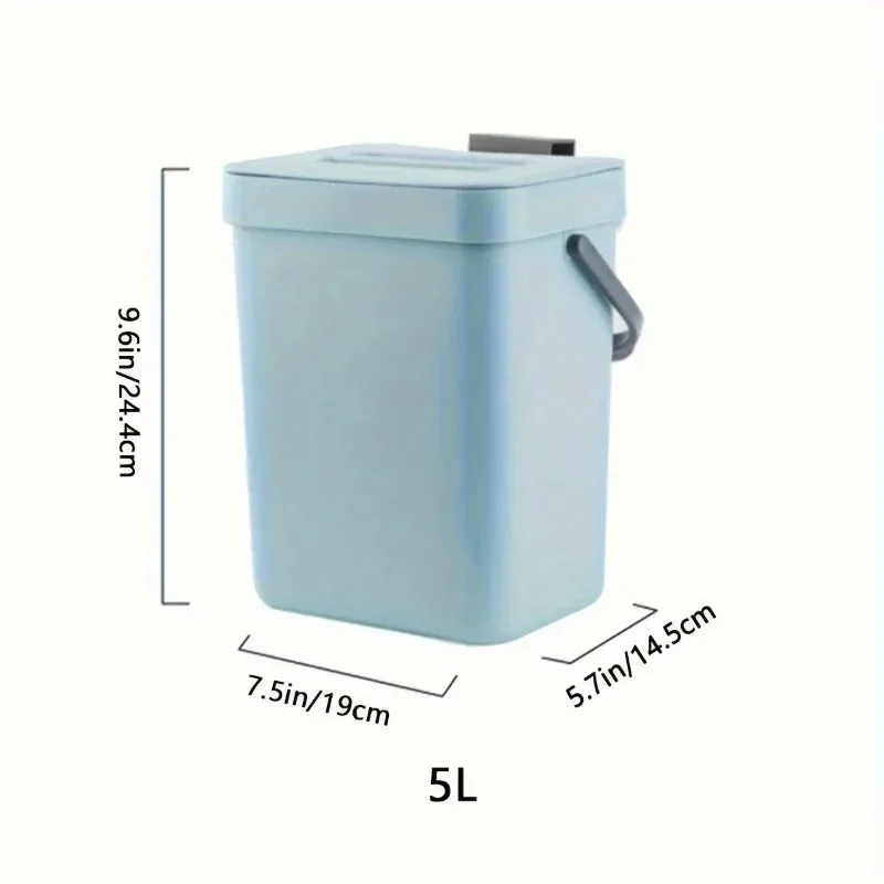 Poubelle compacte à fermeture silencieuse 3/5 L, poubelle scellée écologique pour cuisine et bureau, sans électricité 12