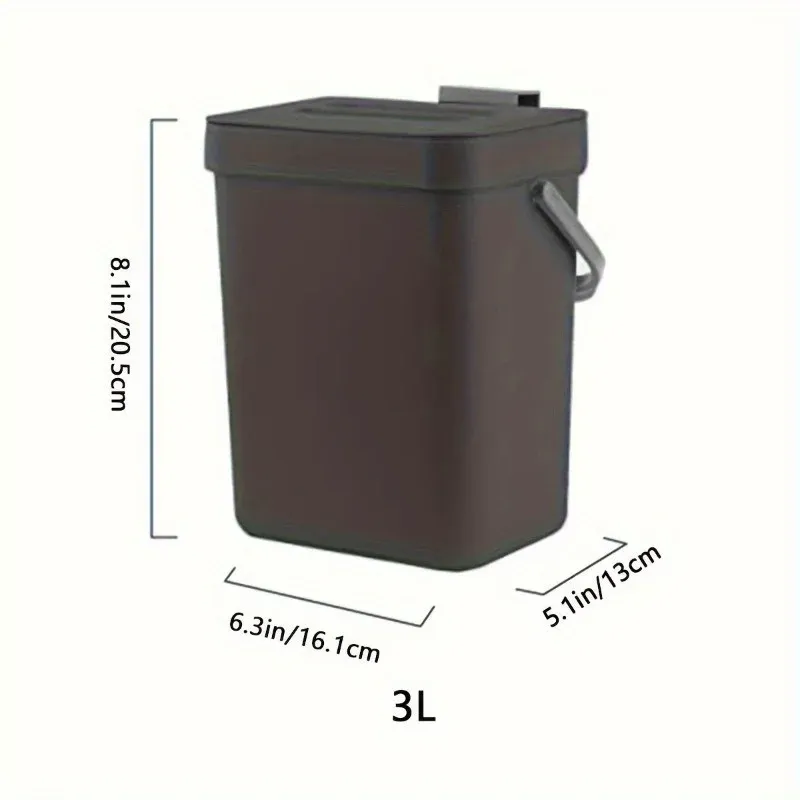 Poubelle compacte à fermeture silencieuse 3/5 L, poubelle scellée écologique pour cuisine et bureau, sans électricité 10