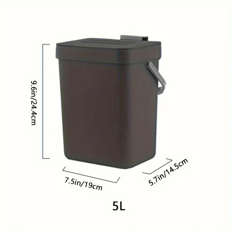 Poubelle compacte à fermeture silencieuse 3/5 L, poubelle scellée écologique pour cuisine et bureau, sans électricité 9