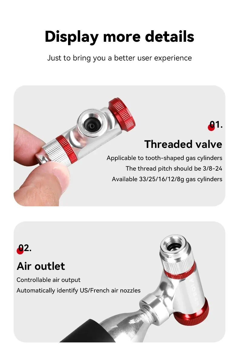 Pompe à air CO2 pour VTT