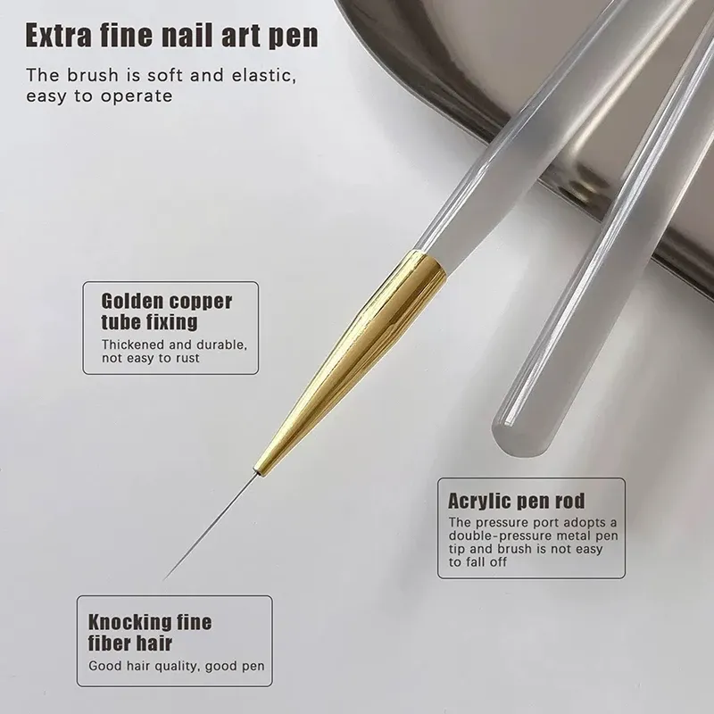 Pinceaux fins pour nail art, motifs floraux