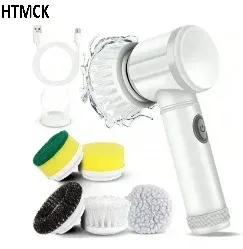 Brosse de nettoyage électrique rotative sans fil à têtes interchangeables, multifonction pour la maison - Image 1