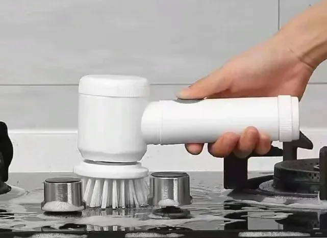 Brosse de nettoyage électrique rotative sans fil à têtes interchangeables, multifonction pour la maison 6