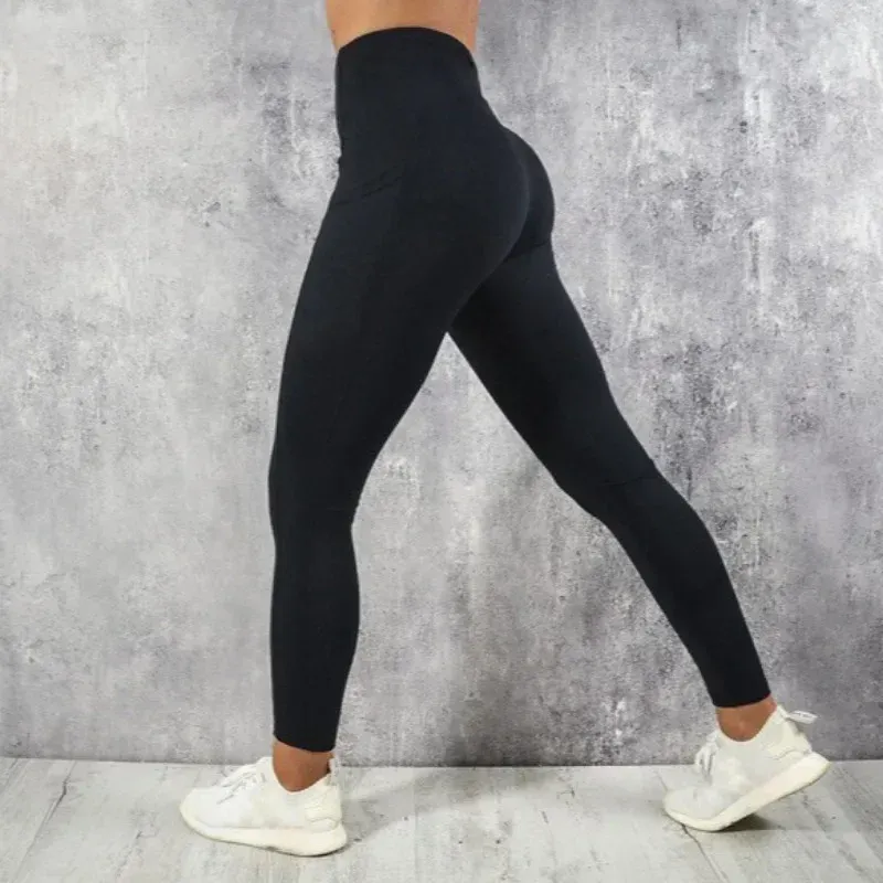 Leggings de yoga et fitness taille haute pour femme avec poche, extensibles, coupe ajustée et sexy, idéaux pour la gymnastique, l'entraînement et la course 3