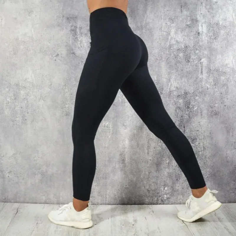 Leggings de yoga et fitness taille haute pour femme avec poche, extensibles, coupe ajustée et sexy, idéaux pour la gymnastique, l'entraînement et la course 10