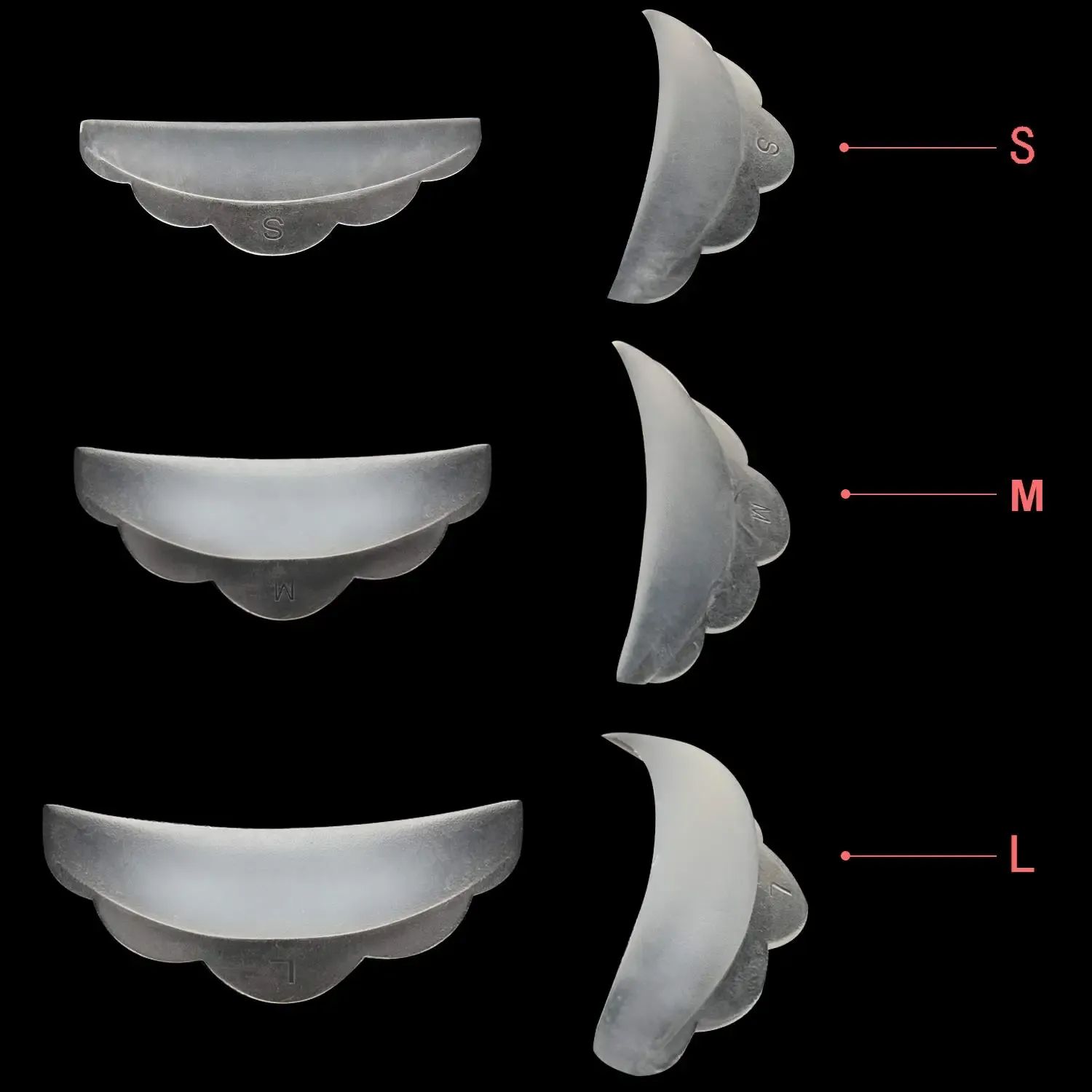Coussinets de permanente de cils en silicone, 5 paires, avec brosse à cils 3D et applicateur de recourbe-cils 2