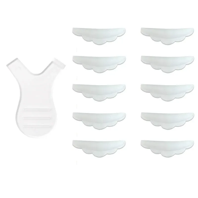 Coussinets de permanente de cils en silicone, 5 paires, avec brosse à cils 3D et applicateur de recourbe-cils 7