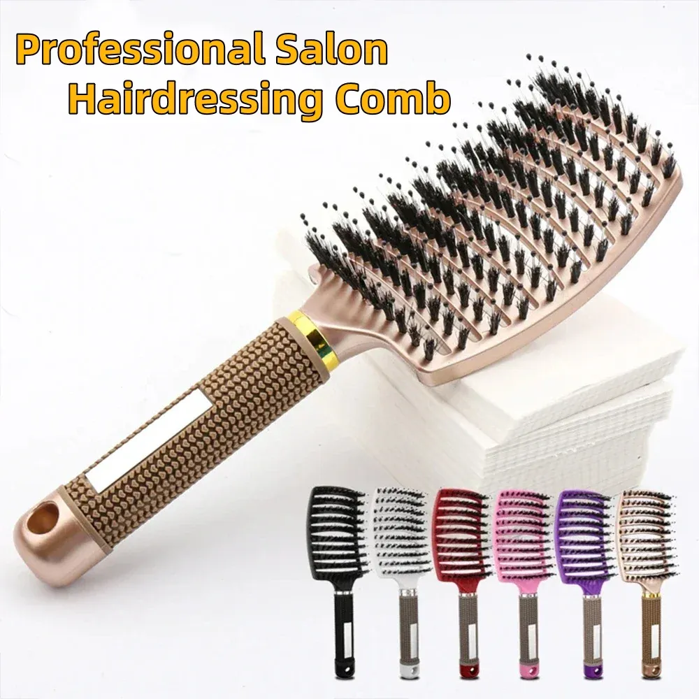 Brosse à cheveux au design arqué